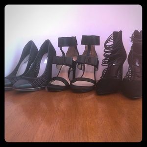 3 PAIRS OF NBW BCBG HEELS SZ 9!!!!